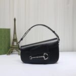 Gucci Women GG Gucci Horsebit 1955 Small Shoulder Bag Black Leather Flap Closure - Image 2