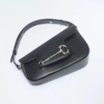 Gucci Women GG Gucci Horsebit 1955 Small Shoulder Bag Black Leather Flap Closure - Image 5