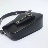 Gucci Women GG Gucci Horsebit 1955 Small Shoulder Bag Black Leather Flap Closure (10)