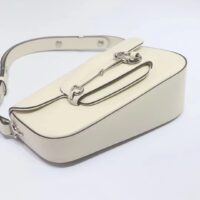 Gucci Women GG Gucci Horsebit 1955 Small Shoulder Bag White Leather Flap Closure (11)