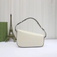 Gucci Women GG Gucci Horsebit 1955 Small Shoulder Bag White Leather Flap Closure (11)