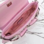 Gucci Women GG Horsebit Chain Small Shoulder Bag Pink Iridescent Quilted Leather Maxi Horsebit Style ‎764339 AAC31 5826 - Image 9