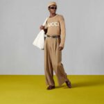 Gucci Men GG Knit Wool Sweater Gucci Intarsia Camel Ivory Crewneck Long Sleeves - Image 11