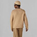 Gucci Men GG Knit Wool Sweater Gucci Intarsia Camel Ivory Crewneck Long Sleeves - Image 14