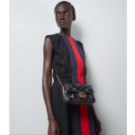 Gucci Women GG Marmont Mini Bag Black Double G Matelassé Chevron Leather - Image 11