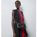 Gucci Women GG Marmont Mini Bag Black Matelassé Chevron Leather Double G - Image 12