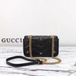Gucci Women GG Marmont Mini Bag Black Matelassé Chevron Leather Double G - Image 3