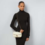 Gucci Women GG Marmont Mini Bag Ivory Matelassé Chevron Leather Double G - Imagen 11