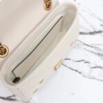 Gucci Women GG Marmont Mini Bag Ivory Matelassé Chevron Leather Double G - Imagen 6