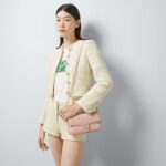 Gucci Women GG Marmont Mini Bag Light Pink Matelassé Chevron Leather Double G – Image 13