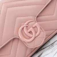 Gucci Women GG Marmont Mini Bag Light Pink Matelassé Chevron Leather Double G (7)