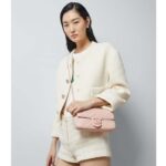 Gucci Women GG Marmont Mini Bag Light Pink Matelassé Chevron Leather Double G – Image 11