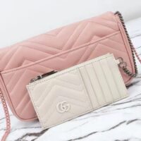 Gucci Women GG Marmont Mini Bag Light Pink Matelassé Chevron Leather Double G (7)