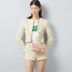 Gucci Women GG Marmont Mini Bag Light Pink Matelassé Chevron Leather Double G – Image 12