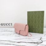 Gucci Women GG Marmont Mini Bag Light Pink Matelassé Chevron Leather Double G – Image 4