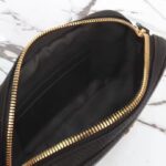 Gucci Women GG Marmont Mini Shoulder Bag Black Leather Taffeta Lining Double G - Image 9