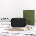 Gucci Women GG Marmont Mini Shoulder Bag Black Leather Taffeta Lining Double G - Image 5