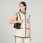 Gucci Women GG Marmont Mini Shoulder Bag Double G Black Matelassé Chevron Leather – Image 12