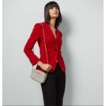 Gucci Women GG Marmont Mini Shoulder Bag Grey Leather Taffeta Lining Double G – Image 11