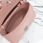 Gucci Women GG Marmont Mini Top Handle Bag Light Pink Matelassé Chevron Leather Heart Double G - Image 8