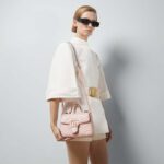 Gucci Women GG Marmont Mini Top Handle Bag Light Pink Matelassé Chevron Leather Heart Double G - Image 11