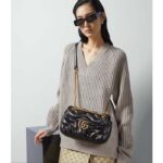 Gucci Women GG Marmont Small Shoulder Bag Black Double G Matelassé Chevron Leather - Image 12