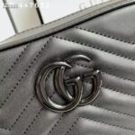 Gucci Women GG Marmont Small Shoulder Bag Black Matelassé Chevron Leather - immagine 8