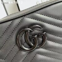 Gucci Women GG Marmont Small Shoulder Bag Black Matelassé Chevron Leather (11)