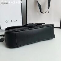 Gucci Women GG Marmont Small Shoulder Bag Black Matelassé Chevron Leather Interior Zipper Pocket (1)