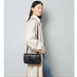 Gucci Women GG Marmont Small Shoulder Bag Black Matelassé Chevron Leather Interior Zipper Pocket - Image 11