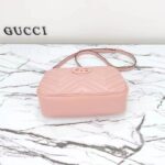 Gucci Women GG Marmont Small Shoulder Bag Light Pink Matelassé Chevron Leather Double G - Image 4