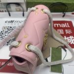 Gucci Women GG Marmont Small Shoulder Bag Pink Double G Matelassé Chevron Leather – Bild 10