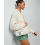 Gucci Women GG Marmont Super Mini Bag Light Blue Iridescent Matelassé Chevron Leather - Image 11