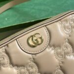 Gucci Women GG Matelassé Small Bag Rose Beige Leather Double G Zip Closure - Image 9