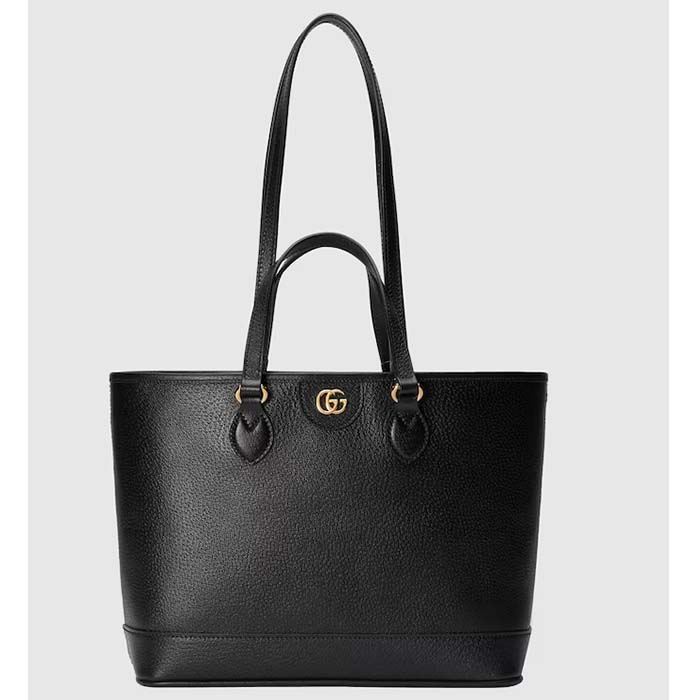 Gucci Women GG Ophidia Mini Tote Bag Black Leather Double G