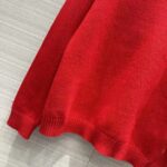 Gucci Women GG Red Wool Top Gucci Intarsia Crewneck Dropped Shoulder Long Sleeves - Image 8