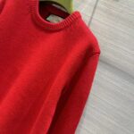 Gucci Women GG Red Wool Top Gucci Intarsia Crewneck Dropped Shoulder Long Sleeves - Image 7