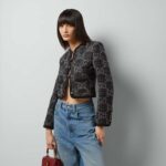 Gucci Women GG Tweed Jacket Dark Grey Lined Collarless Two Front Pockets Button Closure Style ‎761164 ZAPA4 1158 - Imagen 11
