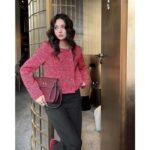 Gucci Women GG Tweed Jacket Lined Collarless Double-Breasted Two Front Pockets - immagine 12