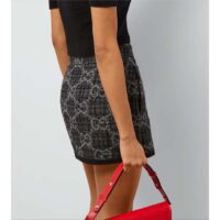 Gucci Women GG Tweed Skirt Dark Grey Lined Fitted Waistband Two Side Pockets Mini Length Style ‎774516 ZAPA4 1074 (10)