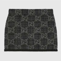 Gucci Women GG Tweed Skirt Dark Grey Lined Fitted Waistband Two Side Pockets Mini Length Style ‎774516 ZAPA4 1074 (10)