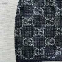 Gucci Women GG Tweed Skirt Dark Grey Lined Fitted Waistband Two Side Pockets Mini Length Style ‎774516 ZAPA4 1074 (10)