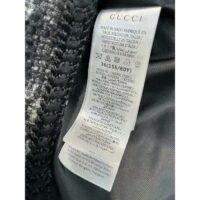 Gucci Women GG Tweed Skirt Dark Grey Lined Fitted Waistband Two Side Pockets Mini Length Style ‎774516 ZAPA4 1074 (10)