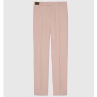 Gucci Women GG Wool Pant Gucci Horsebot Label Unlined Belt Loops Four Pleats (