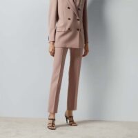 Gucci Women GG Wool Pant Gucci Horsebot Label Unlined Belt Loops Four Pleats (