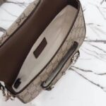 Gucci Women Gucci Horsebit 1955 Mini Shoulder Bag Beige Ebony GG Supreme Canvas - Bild 9