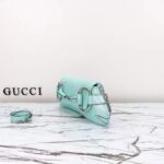 Gucci Women Horsebit Chain Medium Shoulder Bag Light Blue Quilted Leather Maxi Horsebit Style ‎764255 AACU1 4811 - Image 6