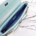 Gucci Women Horsebit Chain Medium Shoulder Bag Light Blue Quilted Leather Maxi Horsebit Style ‎764255 AACU1 4811 - Image 9