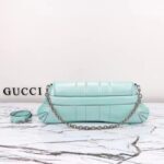 Gucci Women Horsebit Chain Medium Shoulder Bag Light Blue Quilted Leather Maxi Horsebit Style ‎764255 AACU1 4811 - Image 5