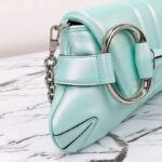 Gucci Women Horsebit Chain Medium Shoulder Bag Light Blue Quilted Leather Maxi Horsebit Style ‎764255 AACU1 4811 - Image 10